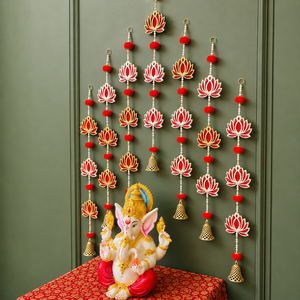 Adorno Colgante para Puerta Lotus Ganesh Bandhanwar, Decoración de Pared con Cuentas de Perlas para Diwali, Mandir, Sala de Pooja, Decoración del Hogar - Product Image 3