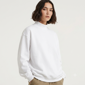 Sudadera Oversize de Cuello Alto para Mujer, Estilo Casual, de Algodón Premium, Corte Holgado, Prenda Básica de Moda - Product Image 1