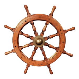 Roue de bateau nautique en bois polonais taille personnalisée disponible écologique roue de bateau Titanic en bois décoration intérieure de la maison article mural - Product Image 1