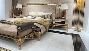 Juego de Dormitorio de Lujo Tradicional de Madera de Teca Sólida, Ideal para Apartamentos, Cama King Size, 2 Mesitas de Noche, Armario Grande - Product Image 3