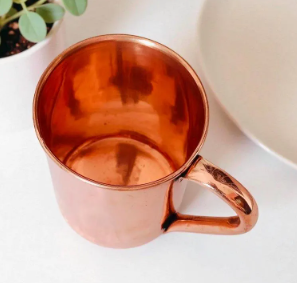 Copper Surface Smooth <b>Plain</b> Shiny Polish Water <b>Mug</b> Cup Metal Handle Heavy Duty Solid Copper Therapeutic Health <b>Mug</b> - Product Image 2