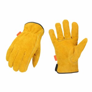 Cowhide Split Leather <b>Driver</b> <b>Gloves</b> CE Certified 7oz Elastic Wrist Reflective Anti-cut Spark Resistant Smooth Industrial Hand - Product Image 1