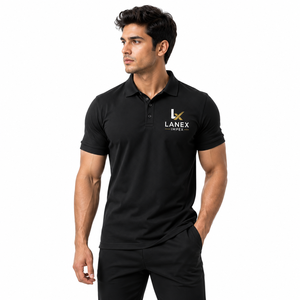 เสื้อโปโลสีดำปักโลโก้ตามสั่งสำหรับผู้ชาย |   เสื้อโปโลยูนิฟอร์มบริษัท โพลีเอสเตอร์พรีเมียม |   เสื้อโปโลสำหรับกอล์ฟและชุดทำงาน ระบายอากาศได้ดี แห้งเร็ว - Product Image 2