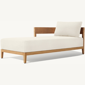 Chaises longues en teck moderne, durables, avec mousse souple, adaptées aux piscines toutes saisons. - Product Image 6