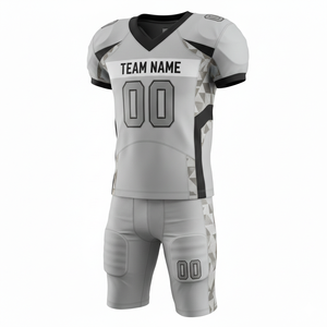 Ensemble de maillot et short de football américain personnalisé, respirant, à séchage rapide, antibactérien, anti-UV, avec position du logo sur le devant - Product Image 5