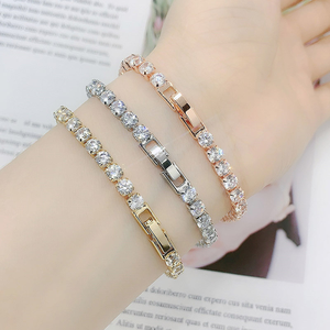 Pulsera de tenis con eslabones solitarios de moissanita brillante clásica, estilo hip-hop, chapada en oro de 14K, joyería fina, venta al por mayor - Product Image 4
