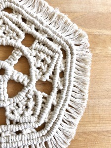 Geometric Macrame Table <b>Mats</b> Suitable for Beverage Serving and Aesthetic Coffee Table Styling Handmade Table <b>Mats</b> From India - Product Image 5