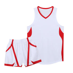 Conjunto de Uniforme de Baloncesto Sublimado Ecológico Personalizado, Blanco y Azul, Cuello en V, Sin Mangas, Secado Rápido, Transpirable, Unisex para Adultos - Product Image 3