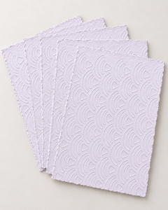 Hojas de Papel Hechas a Mano con Patrón de Abanico Blanco Premium, con Bordes Decorativos, para Invitaciones de Boda y Manualidades - Product Image 4