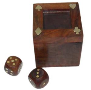 Jeux en bois au design unique, forme carrée, dés, article décoratif pour la maison, boîte en bois, incrustation, plateau en bois de Sesham poli, article de haute qualité - Product Image 3