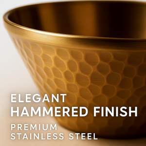 Bol en acier inoxydable doré brillant, finition laiton, élégant centre de table décoratif pour collations, salades, offrandes et cadeaux - Product Image 3