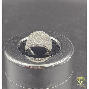 Anillo de Plata de Ley 925 con Moissanita y Diamantes, Diseño Ancho, Tono Plateado, Joyería de Alta Gama para Compradores Mayoristas - Product Image 2