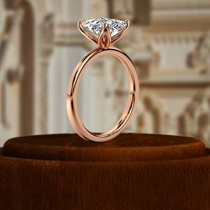 Bague de fiançailles solitaire en diamant de laboratoire de 1,5 carat, taille princesse, certifiée IGI, or jaune 14 carats, minimaliste, pour fête, mariage, anniversaire - Product Image 5