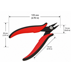 Pince coupante diagonale de précision rouge et noire en acier inoxydable pour la pose de bijoux, le bricolage et la réparation artisanale - Product Image 3