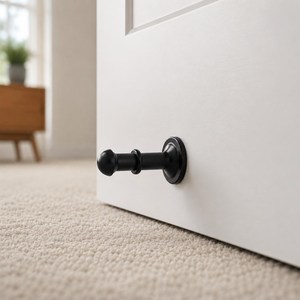 SHUBHAM <b>Matte</b> Black Metal Door Stop 3 Inch Door Stopper Decorative Door Bumper Farmhouse Door Hardware <b>Rubber</b> Tip Stop - Product Image 4