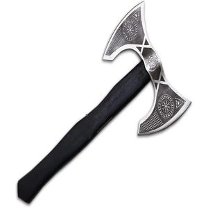 ขวานตัดไม้ Burraq 50 นิ้ว ทำมือจากเหล็กกล้าไร้สนิม ด้ามไม้พะยูง หุ้มหนัง สำหรับงาน DIY อุตสาหกรรม กิจกรรมกลางแจ้ง และตั้งแคมป์ - Product Image 1