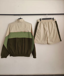 Custom High Quality Casual Breathable <b>Retro</b> Zip Windbreaker Shorts for Men and Women Nylon <b>Tracksuit</b> Set for Summer - Product Image 4