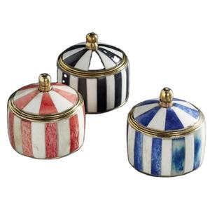 ชุดกล่องเก็บของตกแต่งเรซิ่นหลากสีสุดหรู พร้อมฝาสีทอง กล่องจัดระเบียบเครื่องประดับทรงกลม ของตกแต่งโต๊ะเครื่องแป้ง ของขวัญพรีเมียม - Product Image 1