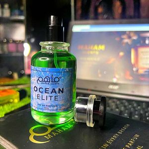 Parfum unisexe 50 ml, senteur boisée épicée, flacon en verre transparent, bouchon noir, longue tenue, vaporisateur portable, Ocean Elite Eau de Parfum - Product Image 1