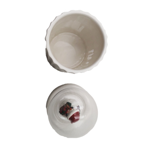 Christmas Snow Globe Ceramic Storage <b>Jar</b> Creative Snowman <b>Water</b> Globe Canister Embossed Porcelain Candy Pot with Lid for Holiday - Product Image 2