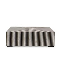 FAIZA CRAFT FC-5911 Fournisseur Indien Table Basse Ovale Faite à la Main en Bois avec Incrustation d'Os, Meuble de Maison Moderne Personnalisé en Gros