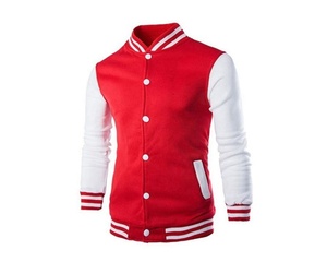 Vestes universitaires d'hiver pour hommes personnalisées très vendues - Logo sur le devant, couleurs et logo personnalisés, 100% coton-laine, style preppy, col rabattu - Product Image 1