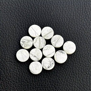 Cabochon rond plat en howlite blanche naturelle de 10 mm, qualité AAA, pierre précieuse en vrac, taille personnalisée disponible en gros sur le site de vente en ligne - Product Image 6