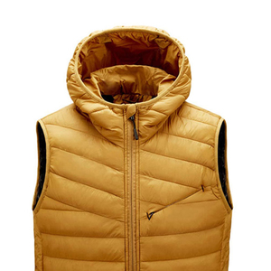 Vêtements de sport décontractés personnalisés pour hommes, gilets courts matelassés d'hiver - Imperméables, à capuche, couleurs et logo personnalisés - Product Image 4