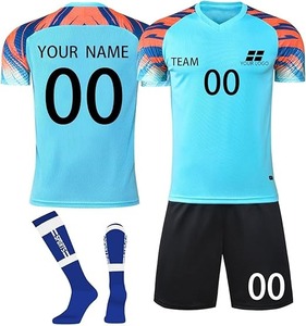 High Quality Custom Logo Men's Football Jersey Heat-Transfer Printing Breathable Quick Dry 100% Polyester Short Soccer Uniform - Product Image 4