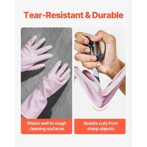 2 paia di guanti per la pulizia antiscivolo grandi riutilizzabili guanti per lavastoviglie per uso domestico - Product Image 4
