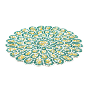 Handcrafted Round <b>Beaded</b> <b>Placemats</b> for Dining Table Wedding Christmas Decoration Family Gathering Parties - Product Image 2