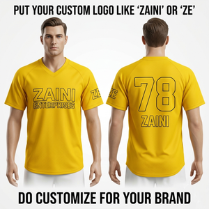 เสื้อเบสบอลยูนิเซ็กซ์ผ้าโพลีเอสเตอร์อินเตอร์ล็อคพรีเมียม 180 GSM สีขาวลายเส้น  พร้อมปักโลโก้ด้วยความร้อน  ติดกระดุมด้านหน้า สำหรับทีม - Product Image 1