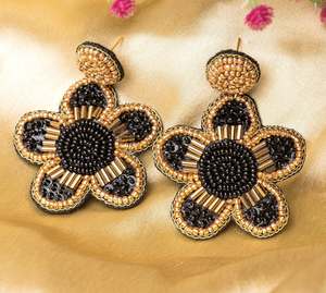 Pendientes Únicos Pintados a Mano y Bordados, Joyería Festiva para Mujer al Mejor Precio, Pendientes con Cuentas Hechos en India - Product Image 2