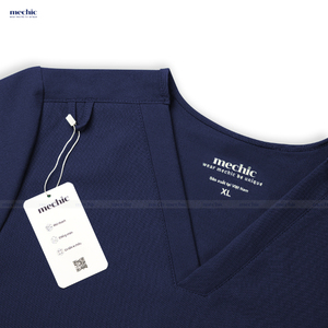 Conjunto de Uniforme Médico para Hombre, Color Azul Marino, Cuello en V, Manga Corta, Pantalones de Algodón y Poliéster Incluidos - Product Image 6