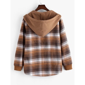 Sweat à capuche d'hiver décontracté en polaire doublée de flanelle unisexe pour hommes avec cordon de serrage capuche floue marron noir intérieur chaud coupe-vent respirant - Product Image 2