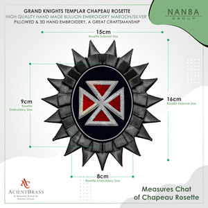 Luxury Grand Knights Templar Handmade Embroidered Badges with Velvet & Felt | Customizable Colors | Wholesale Exporter - Product Image 4