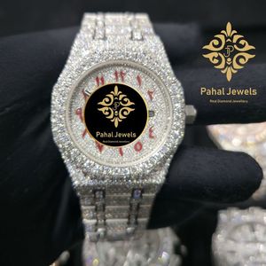 Reloj de Diamantes de Lujo para Mujer Pahal Jewels, Caja Redonda de Acero Inoxidable de 38 mm, Reloj de Cuarzo Analógico de Moda - Product Image 1
