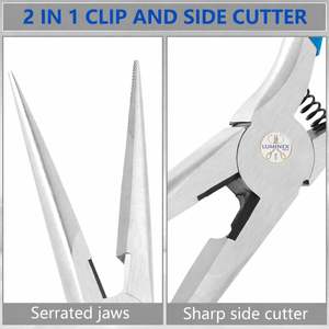 LUMINEX IMPEX 6.5" Stainless Steel Needle <b>Nose</b> <b>Pliers</b> for Wire Bending Bracelet Making & DIY - Product Image 3