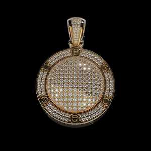 Elevate Your Elegance With Our Exquisite <b>Medallion</b> Pendant Hip Hop Pendant Iced Out 925 Silver <b>Gold</b> Plated Pendant For Gifts - Product Image 2