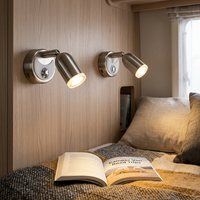 Lampe de lecture LED 12V à fixation murale pour camping-car avec double port USB, lampe de chevet pour caravane, camping-car, bateau, cabine