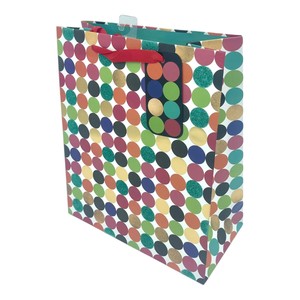 Pop-Art Elegance Sac cadeau laminé estampé à chaud écologique avec poignées à cordon (fabriqué au Vietnam)-Matériaux recyclés réutilisables - Product Image 4