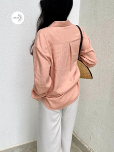 Chemise d'été décontractée en lin mélangé, boutonnée, tissée, inaltérable, anti-rétrécissement, séchage rapide, du fabricant vietnamien, usine OEM ODM - Product Image 5