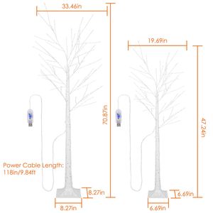 Albero di Betulla Artificiale Illuminato a 8 Modalità con Luce Bianca Calda, Decorazione per Matrimoni, Feste, Natale e Festività con Eleganti Rami Bianchi - Product Image 2