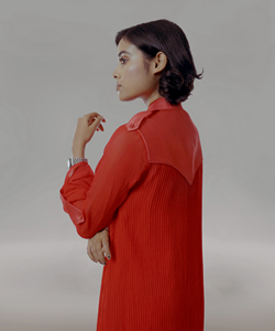 Smart Casual Outfit Silk <b>Patch</b> Embellishment and Taffeta Lining Full Sleeve Breathable Casual Western Outfit - Product Image 5