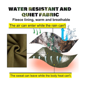 Veste de chasse d'hiver unisexe de qualité professionnelle GRACE SIGN, design camouflage isolé, matière softshell imperméable - Product Image 4
