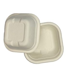 Boîte de papier Kraft à emporter de restauration rapide emballage de restauration rapide forme carrée finition mate gaufrage stratification mate pour salades de nouilles - Product Image 1