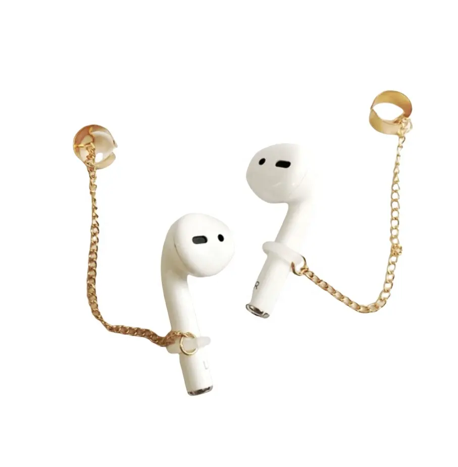NIEN Airpod Earring Ear cuff chain holders earphones jewellery gold silver finish latest design minimal cheap price High quality