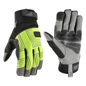 Wholesale Synthetic Leather Amara Mechanic Gloves for Men Heavy Duty Abrasion Resistant Work Protection Gloves Customized Logo - Product Image 1
