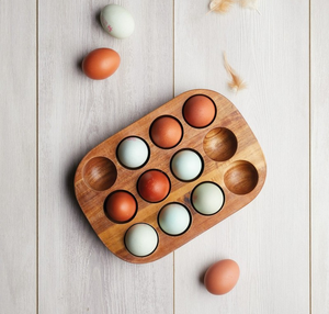 Exclusive Quality Natural Wood <b>Eco</b>-Friendly Dishwasher Freezer Safe Medium Size Modern <b>Egg</b> Storage Racks for Restaurant Supplies - Product Image 1