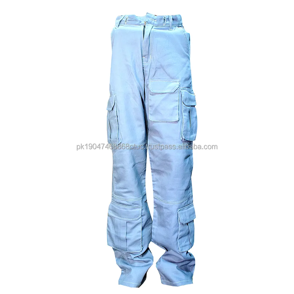 Custom Streetwear Jean Pant Heavyweight Cotton Baggy Stacked Multi Pockets Denim Jeans Vintage Denim Flare Pants For Men's